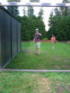 “Two-Way Mirror Punched Steel Hedge Labyrinth”